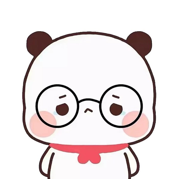 sticker khóc gấu trúc đeo kính