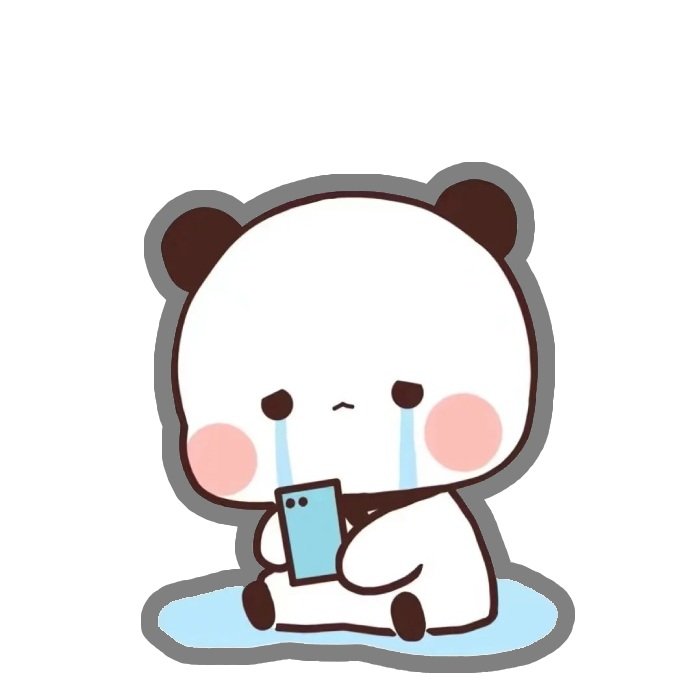 sticker khóc gấu trúc nhỏ rơi nước mắt