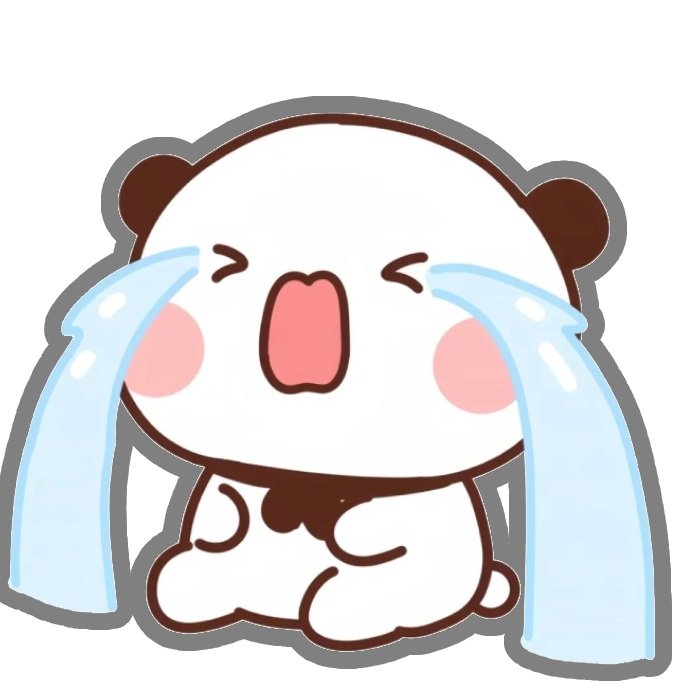 sticker khóc gấu trúc òa khóc