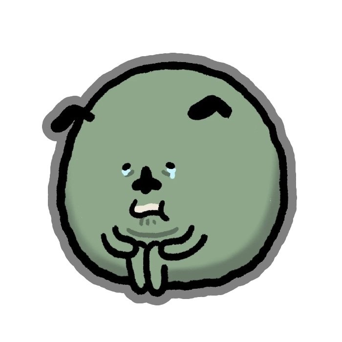 sticker khóc nhân vật xanh mặt buồn