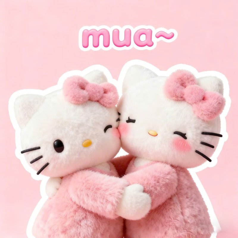 sticker ôm cái coi dang tay chờ một cái