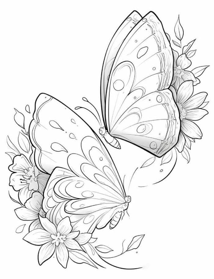 sưu tập tranh tô màu con bướm cho bé