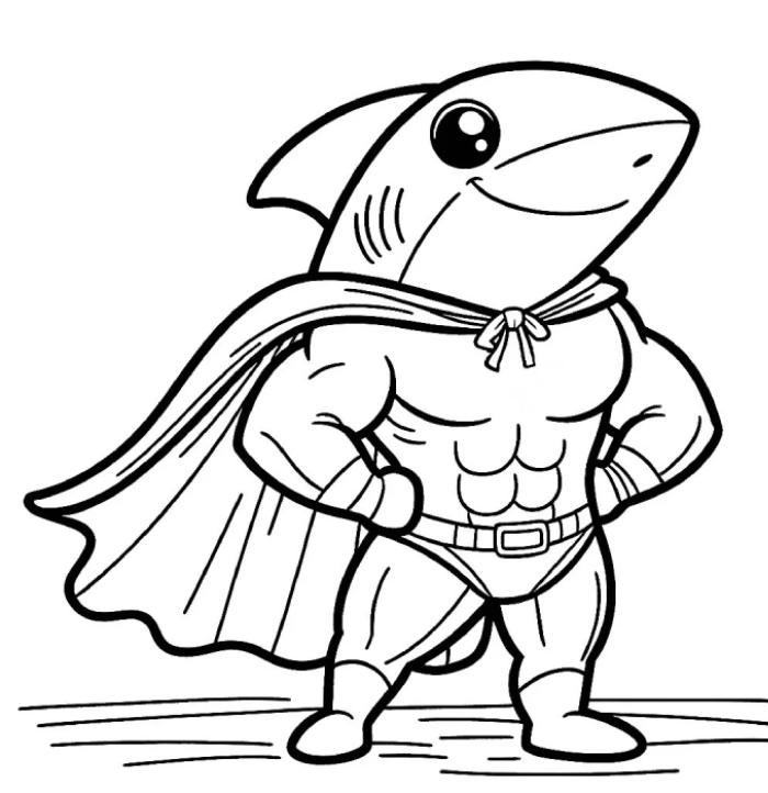 tạo hứng thú với tranh tô màu cá mập cute