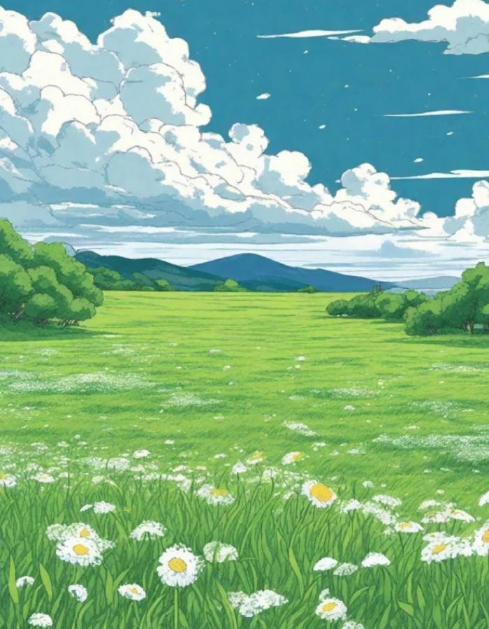 thảo nguyên ảnh phong cảnh anime nét