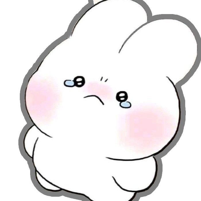 thỏ tròn đỏ má trong sticker khóc