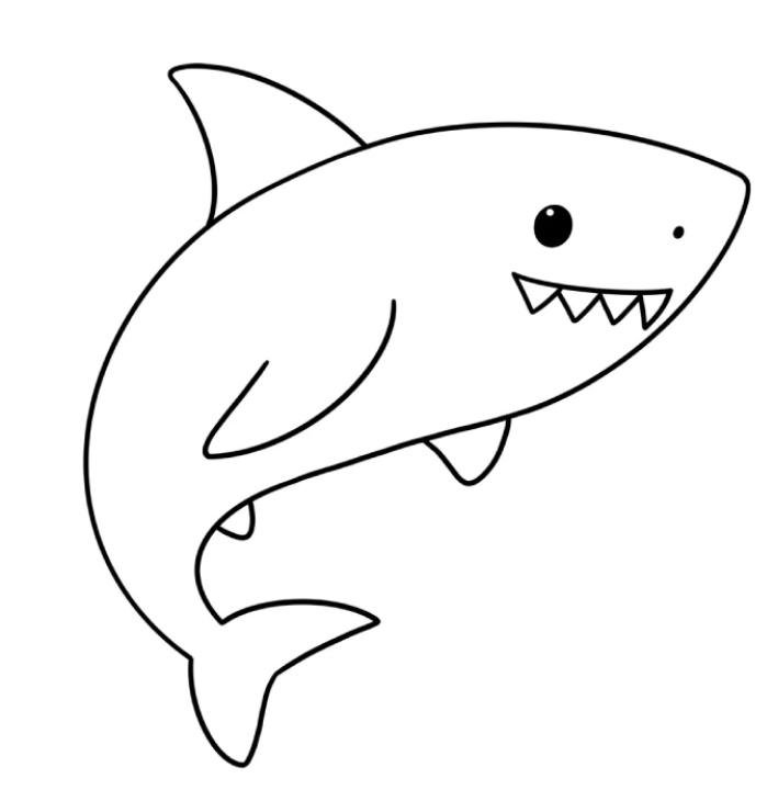tính cách vui nhộn qua tranh tô màu cá mập cute
