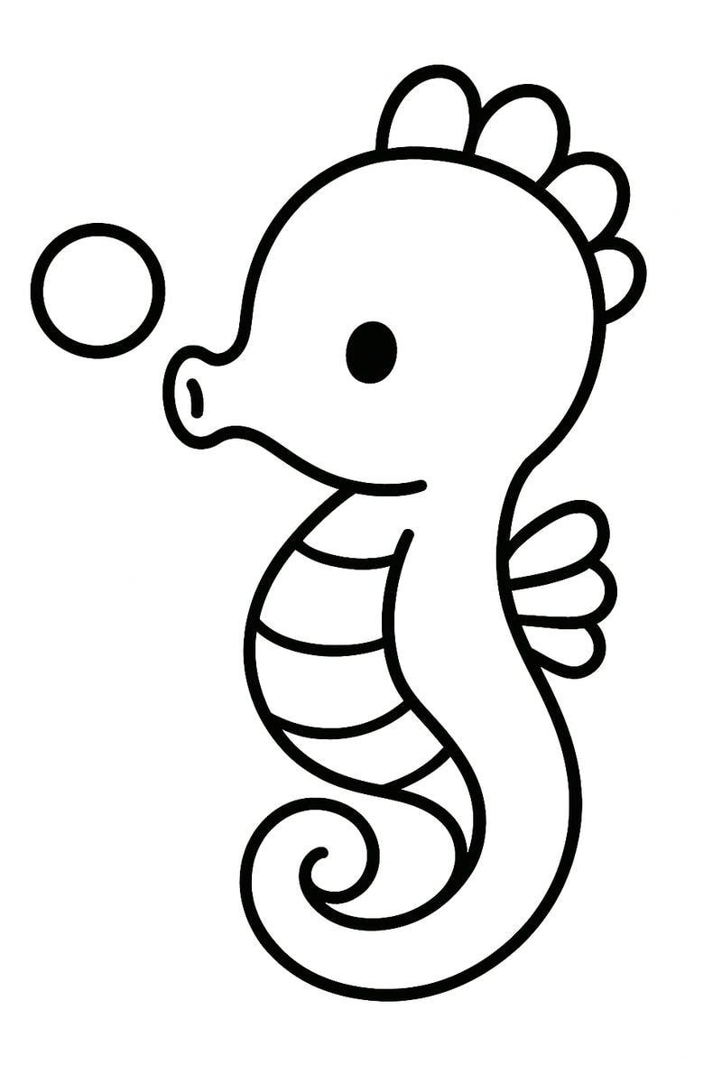 tô màu con cá ngựa giúp rèn luyện khéo tay