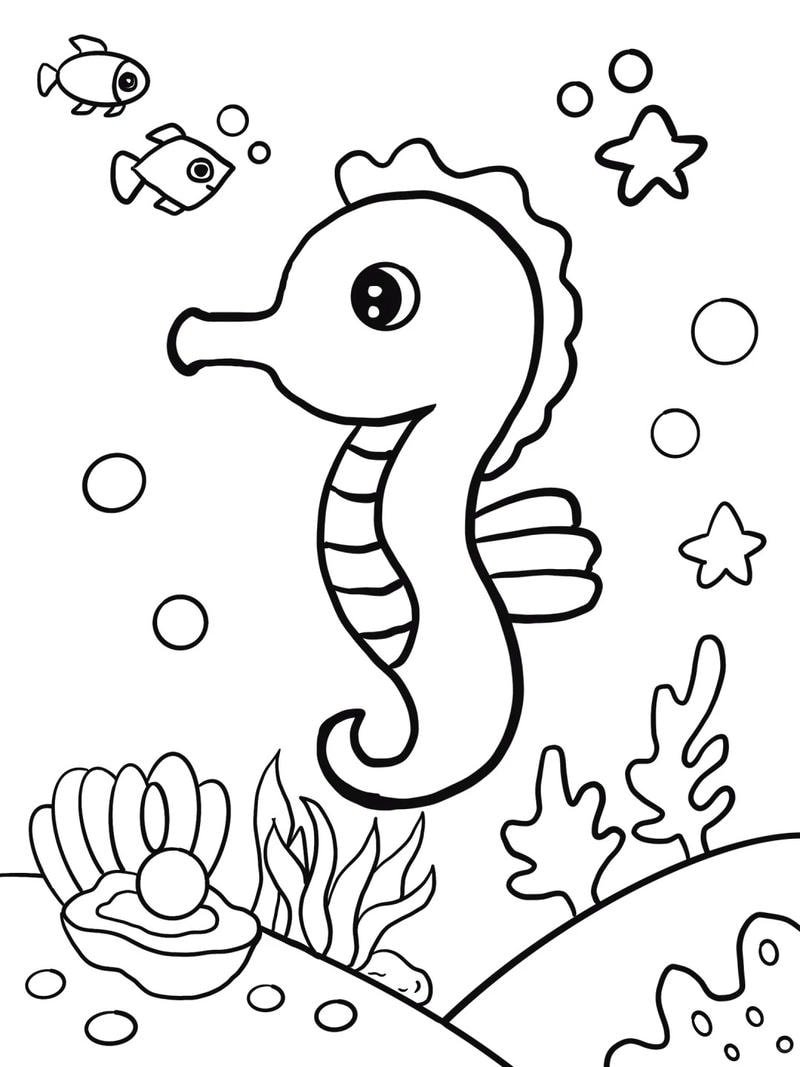 tô màu con cá ngựa hoạt động giải trí nhẹ