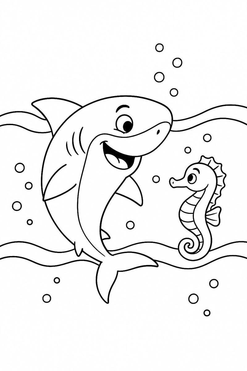 tô màu con cá ngựa kích thích trí tưởng tượng