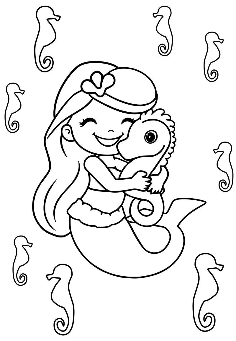 tô màu con cá ngựa tranh tô vui nhộn