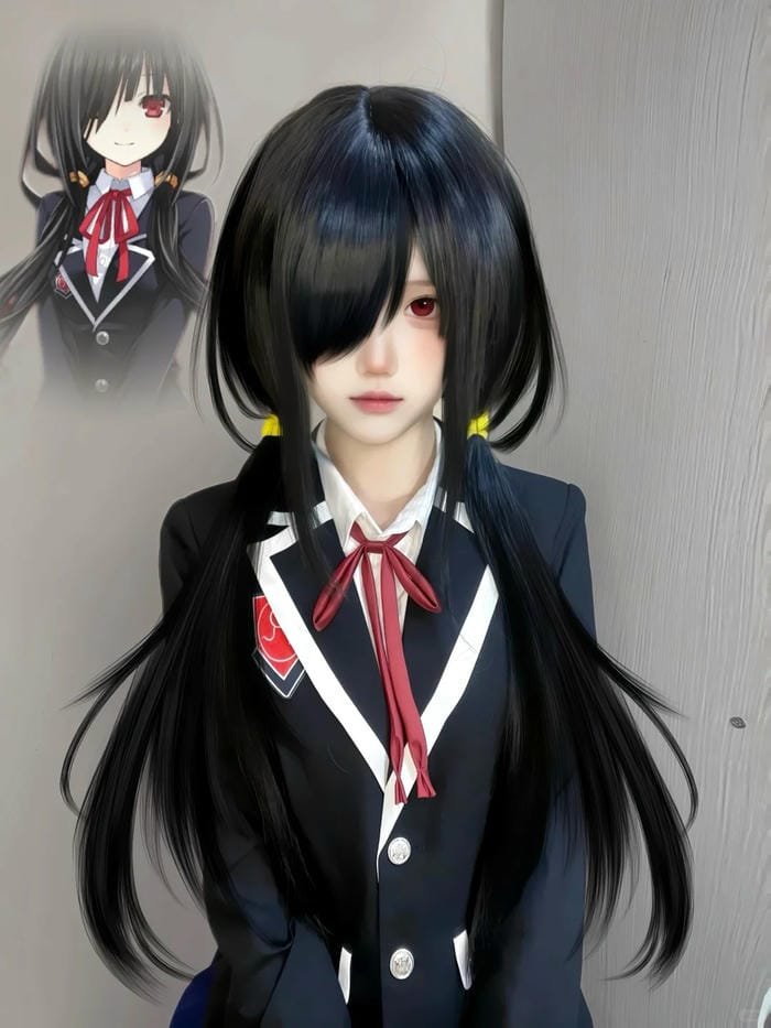 trang phục đen đỏ quen thuộc trong cosplay kurumi
