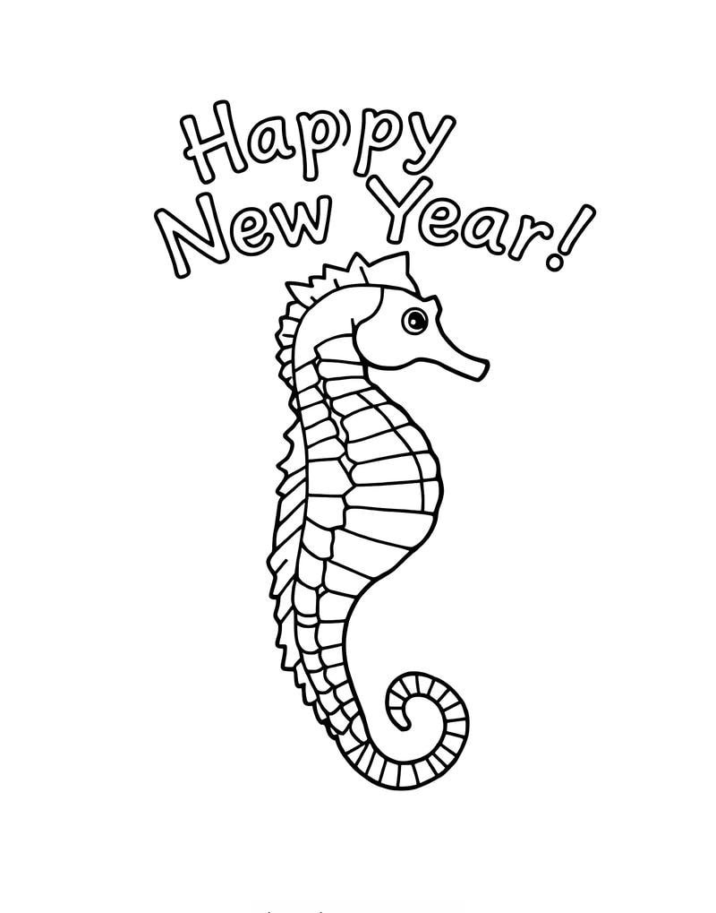 tranh cho bé tô màu con cá ngựa