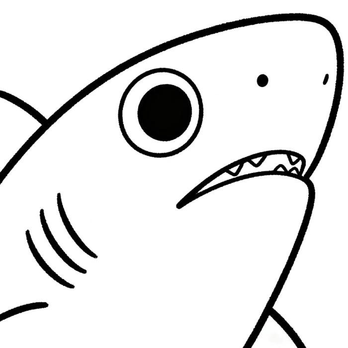 tranh đơn giản dành cho tranh tô màu con cá mập