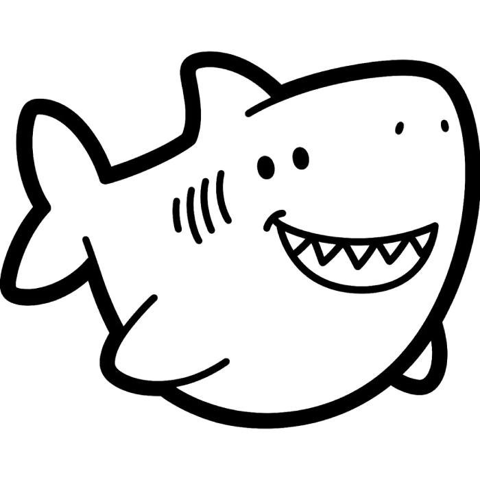 tranh tô màu cá mập cho bé luyện tay