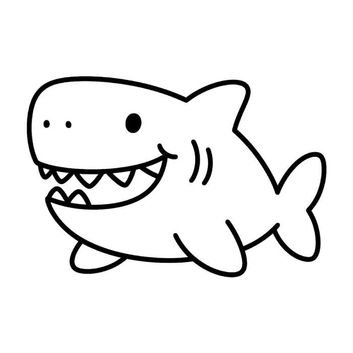 tranh tô màu cá mập cho bé nhận biết