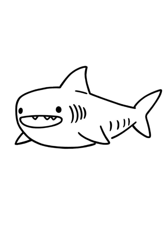 tranh tô màu cá mập cho hoạt động tập tô