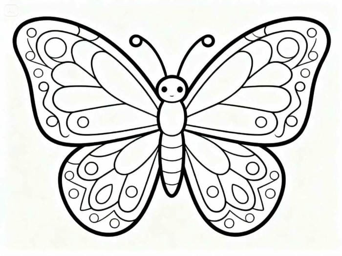 tranh tô màu con bướm cho bé dễ tô