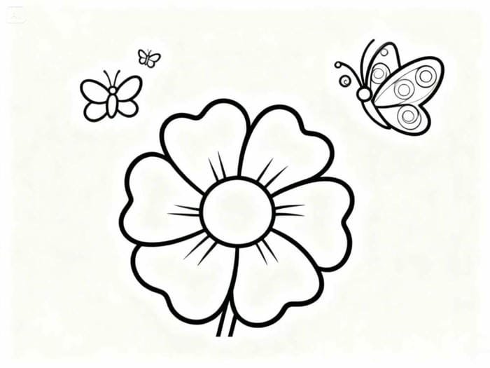 tranh tô màu con bướm cho bé mầm non