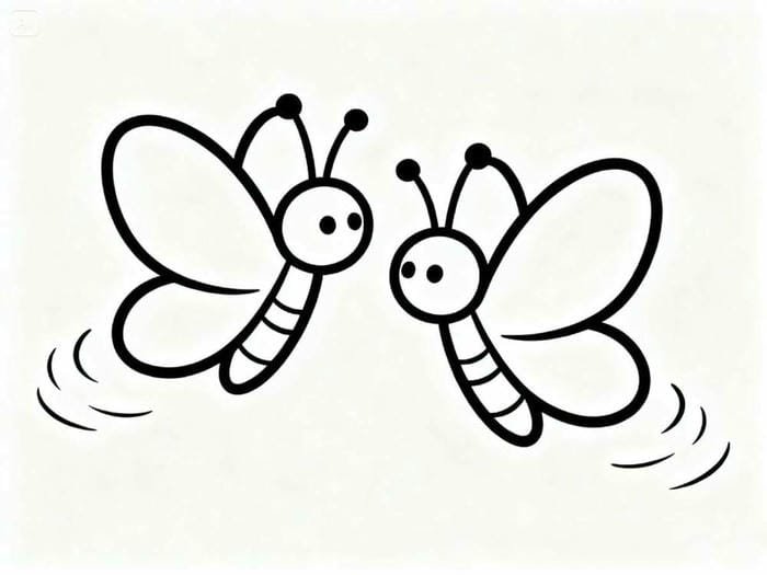 tranh tô màu con bướm đẹp nền trắng