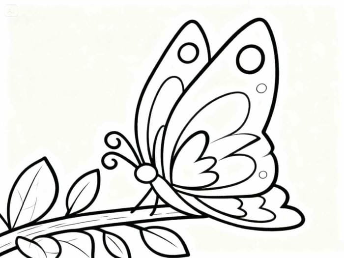 tranh tô màu con bướm đơn giản nét to