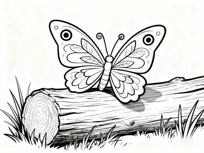 tranh tô màu con bướm nhiều cánh tròn