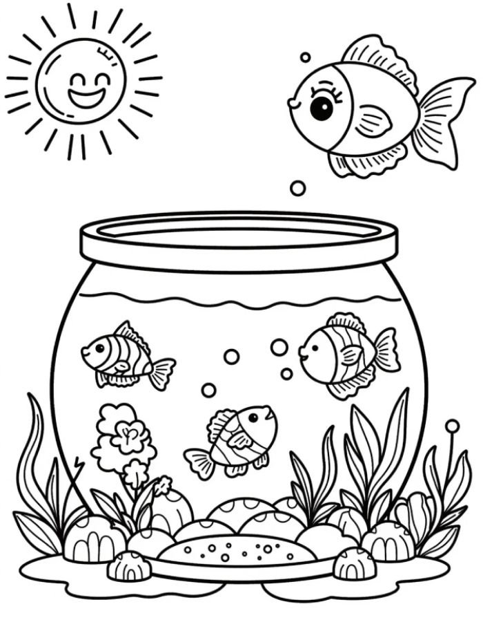 tranh tô màu con cá chép giúp bé sáng tạo