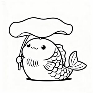 tranh tô màu con cá chép vàng dễ tô