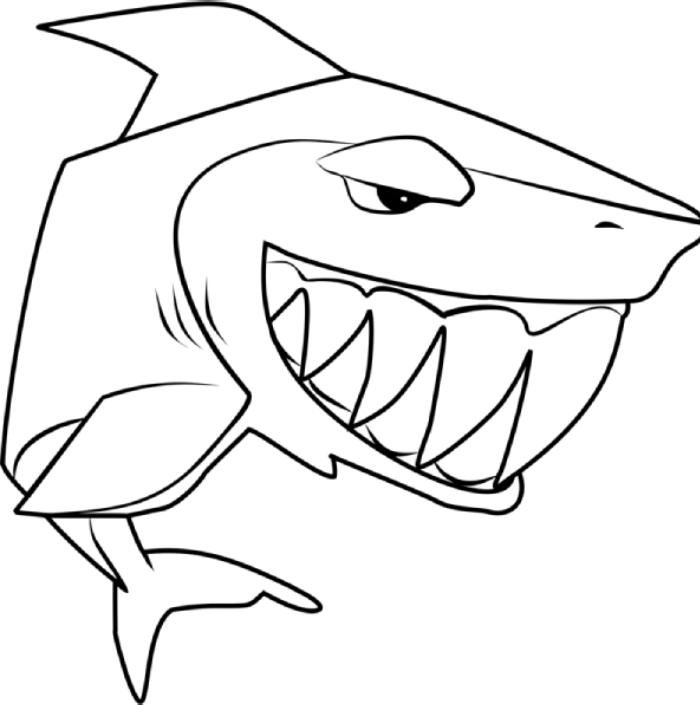 tranh tô màu con cá mập hình dáng rõ ràng
