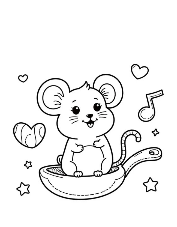 tranh tô màu con chuột hamster mềm mại