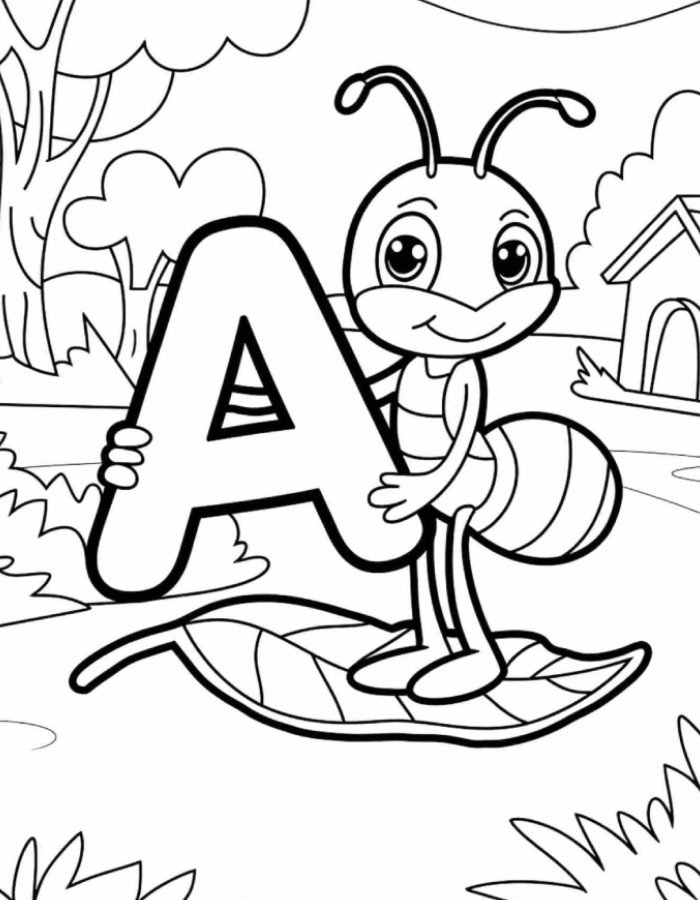 tranh tô màu con kiến nội dung gần gũi