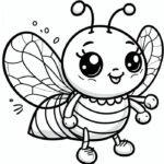 tranh tô màu con ong đáng yêu cho bé học