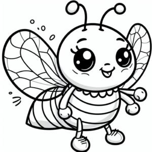 tranh tô màu con ong đáng yêu cho bé học