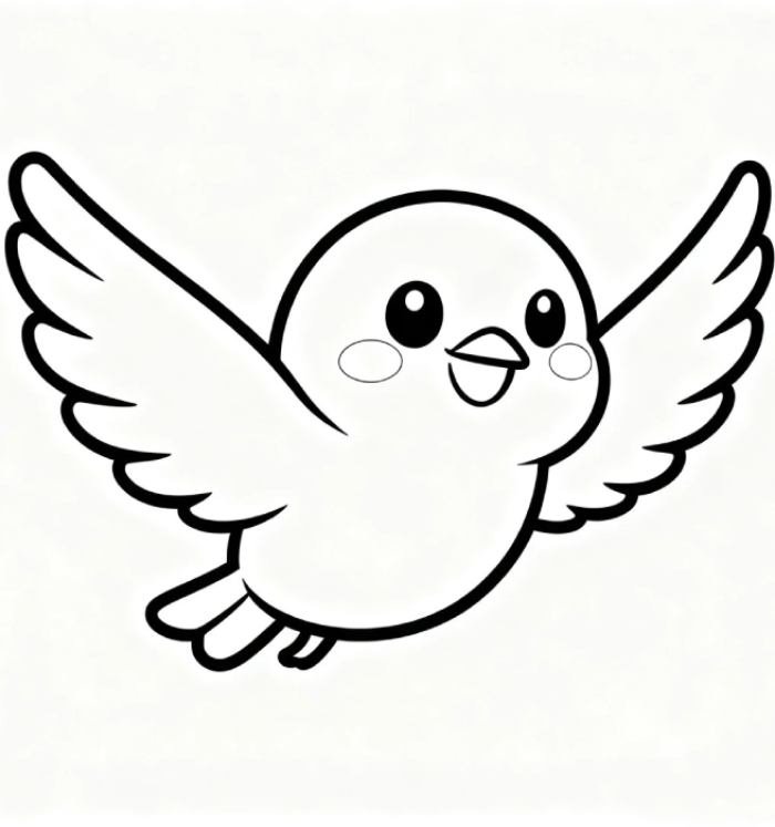 vẻ ngoài dễ thương tô màu con chim đang bay