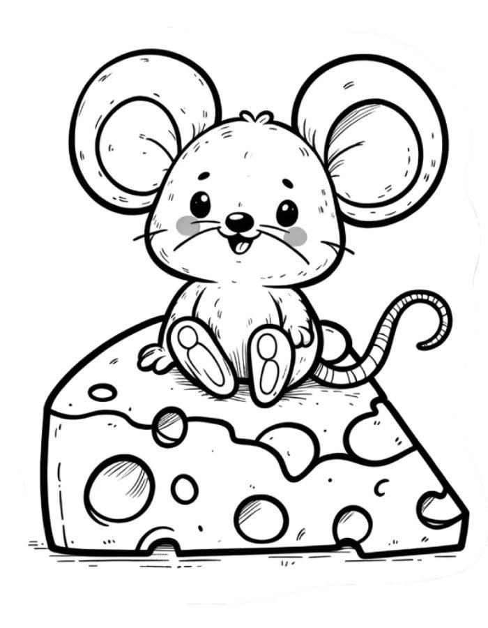 vẻ ngoài thân thiện con chuột tô màu