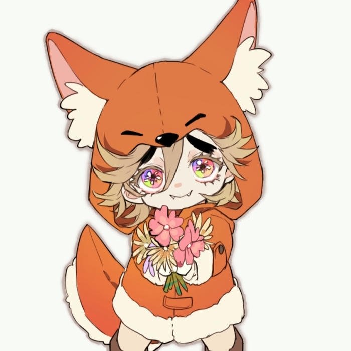 Ảnh Douma cute mặc đồ cáo cam rất đáng yêu