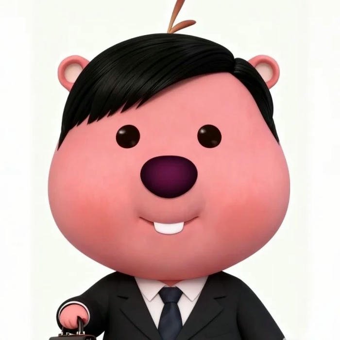 Ảnh Loopy doanh nhân hài hước mặc vest đen rất lịch lãm