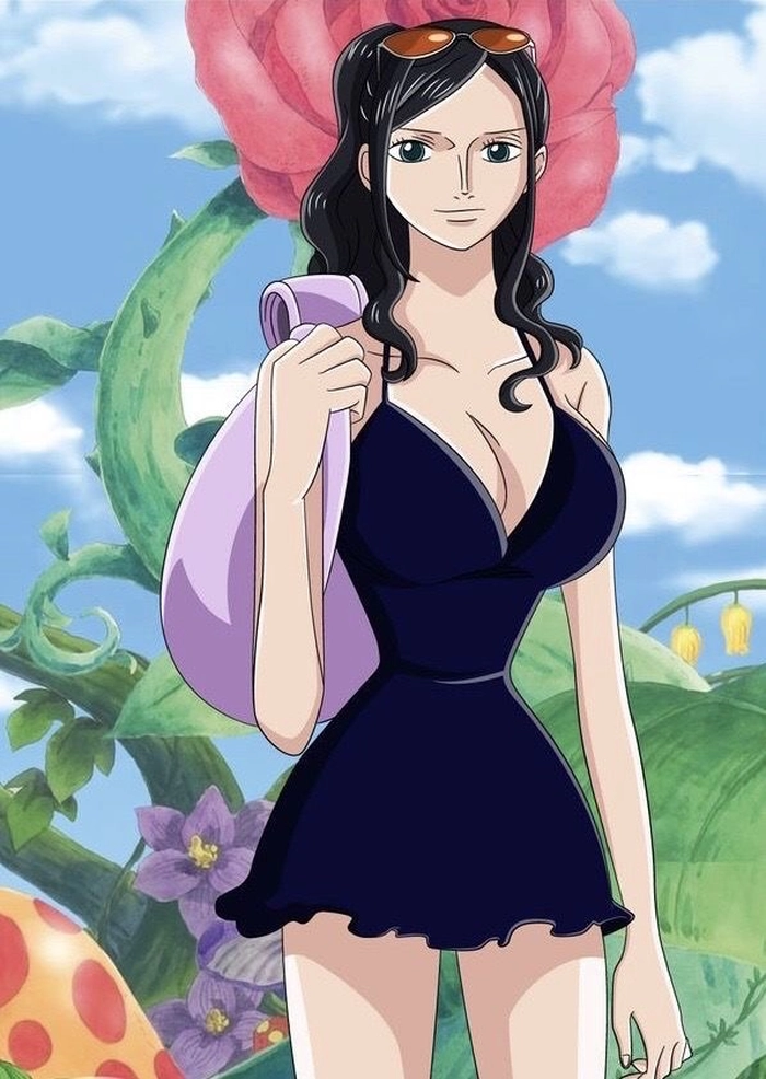 Ảnh One Piece bikini cosplay trong khung cảnh biển xanh