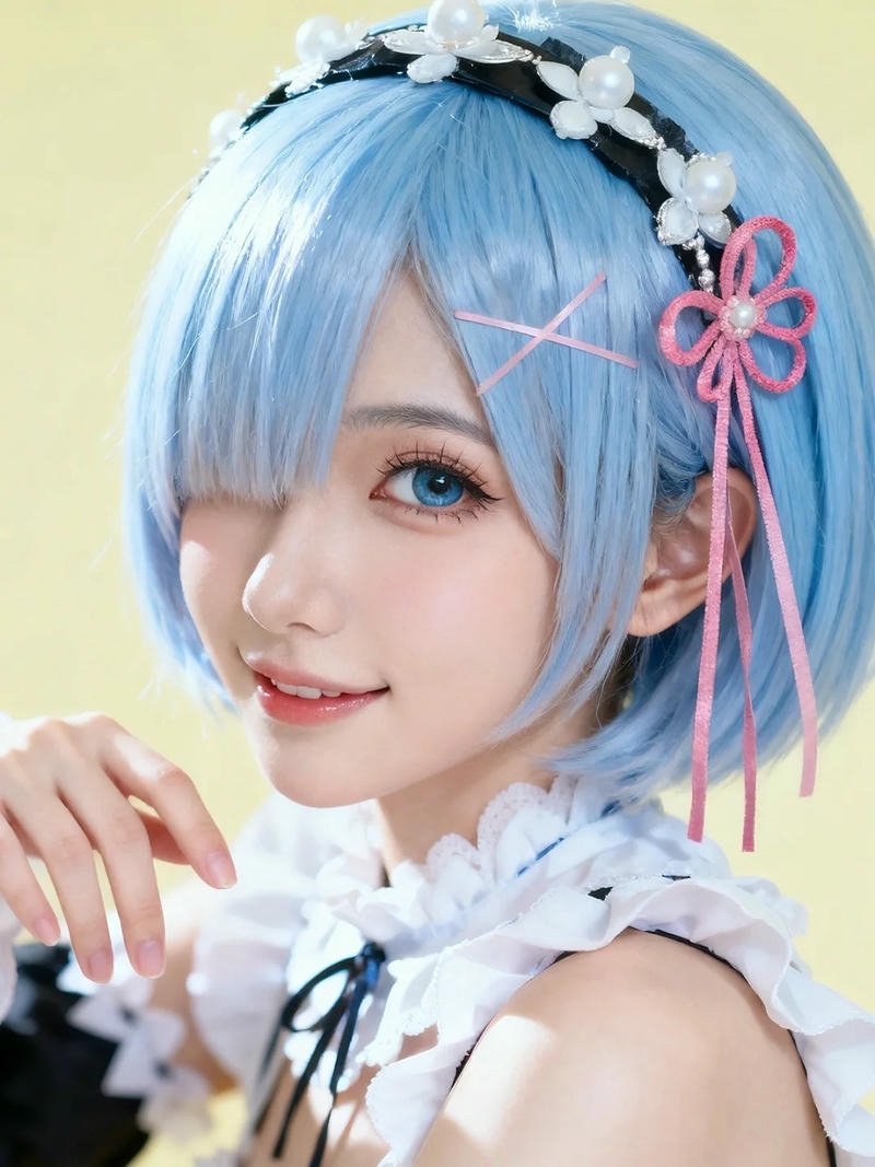 Ảnh Rem cosplay nháy mắt tinh nghịch đáng yêu quá