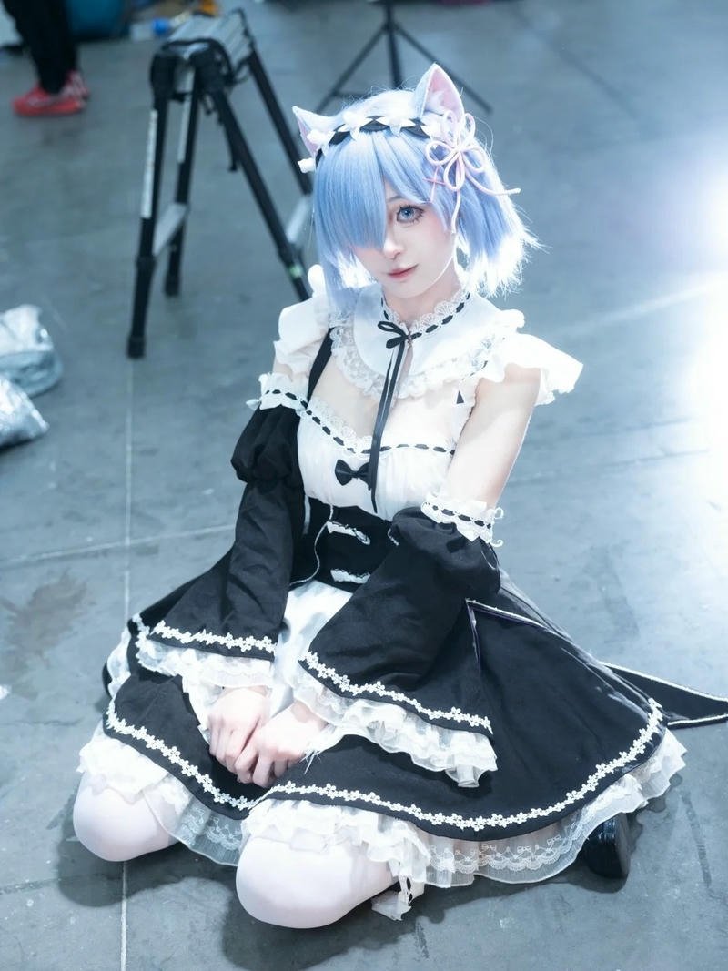 Ảnh Rem cosplay trong phim trường cute