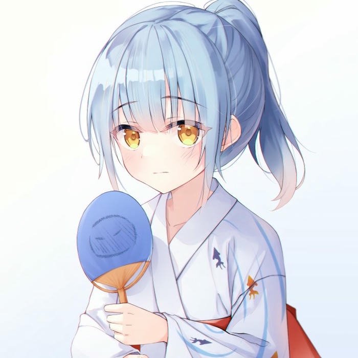 Ảnh Rimuru dễ thương cầm vợt bóng bàn mặc yukata