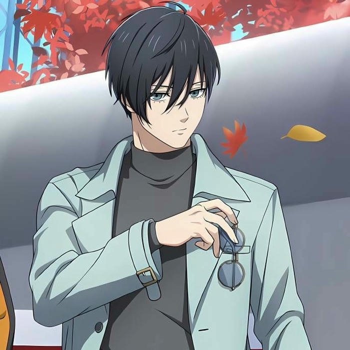 Ảnh Rin lạnh lùng đứng giữa trời thu lá bay