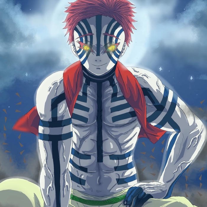 Ảnh avatar Akaza đứng khoanh tay ngạo nghễ giữa trời