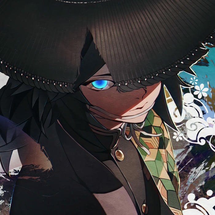 Ảnh avatar Giyuu đội nón lá che nửa khuôn mặt
