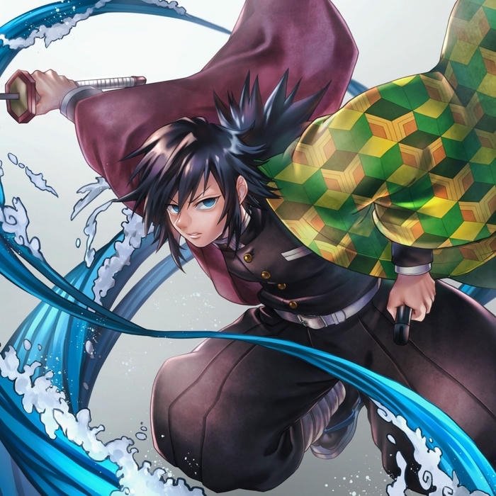 Ảnh avatar Giyuu tung chiêu thức nước mạnh mẽ đẹp mắt