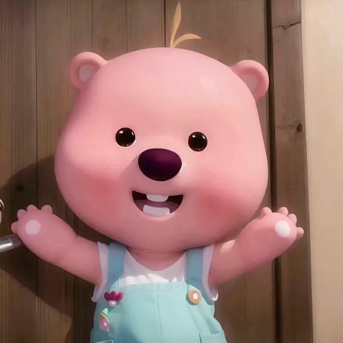 Ảnh avatar Loopy hài mặc yếm bò dang tay ngơ ngác