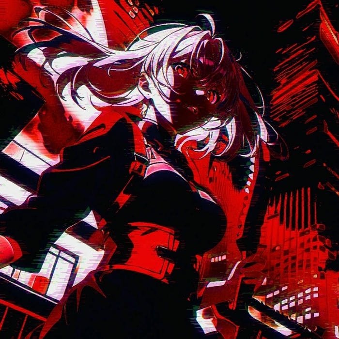 Ảnh avatar Phonk nữ anime đỏ đen lỗi hình ảnh