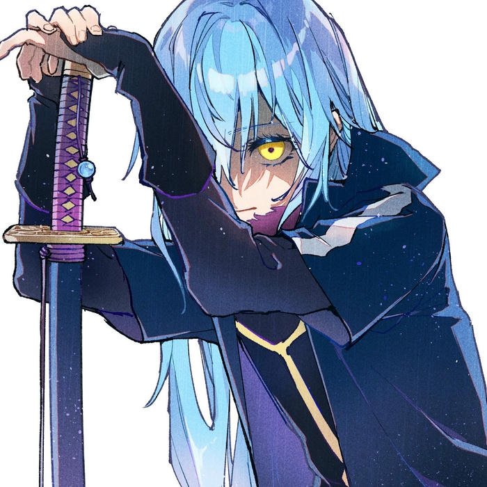 Ảnh avatar Rimuru cầm kiếm đen phong thái tự tin