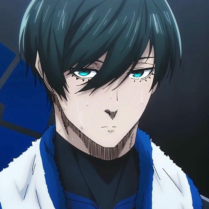 Ảnh avatar Rin Itoshi mặc áo thể thao xanh lạnh lùng
