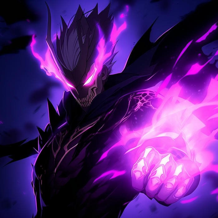 Ảnh avatar chiến binh bóng tối lửa tím đen ngầu