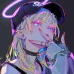 Ảnh avatar cô gái thiên thần phong cách glitch art